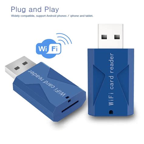 Wireless Wifi Card Reader Flash Memory Card Reader for TF Micro SD Card ...