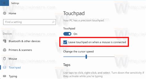 Disable Touchpad when Mouse is Connected in Windows 10