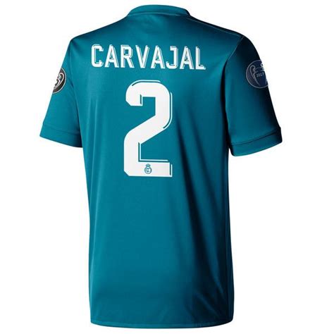 Adult #2 CARVAJAL Real Madrid Third Blue Climacool Fans Version Jersey ...