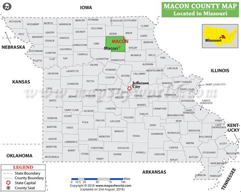 Macon County Map, Missouri