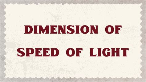 Dimensions of Speed of Light and its Derivation