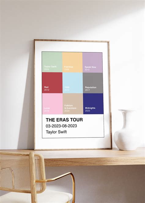 Eras Tour Color Palette Poster Taylor Swift Digital Poster - Etsy