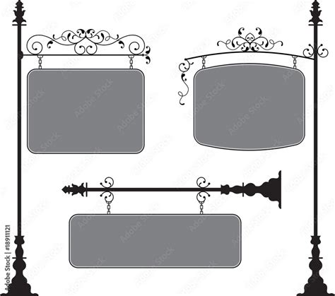 wrought iron signage Stock Vector | Adobe Stock