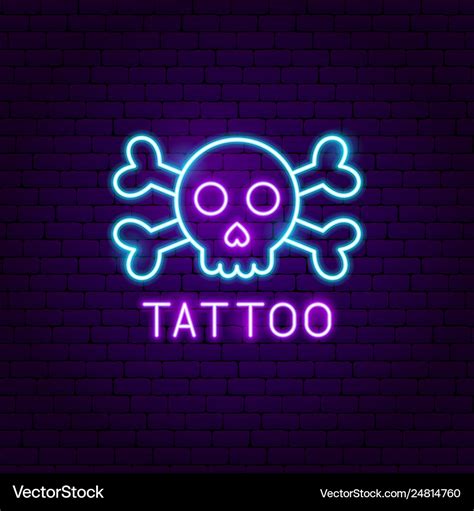 Tattoo neon label Royalty Free Vector Image - VectorStock