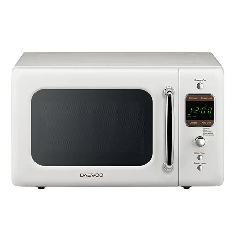 Daewoo Retro Microwave Oven, 700W, 0.7 cu. ft., Crème White