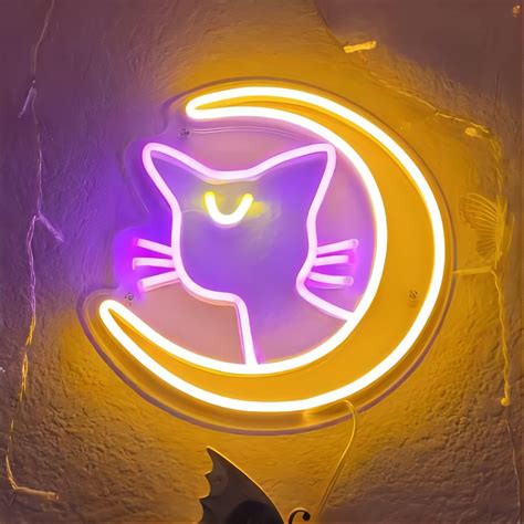 Buy MiMaik Sailor Moon Luna Neon Signs for Bedroom Wall Decor, LED ...