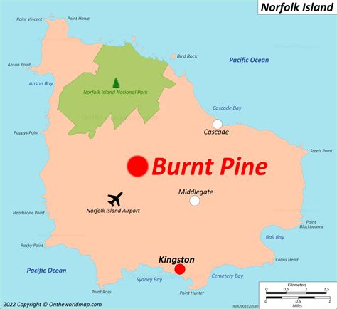 Burnt Pine Map | Norfolk Island | Detailed Maps of Burnt Pine