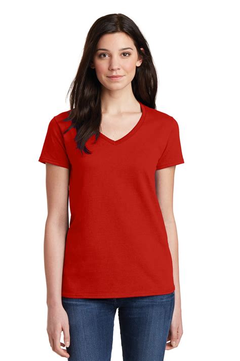 Gildan 5V00L - Ladies Heavy Cotton 100% Cotton V-Neck T-Shirt - Women's ...