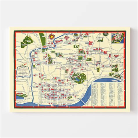 Vintage Map of Cincinnati, Ohio 1940 by Ted's Vintage Art