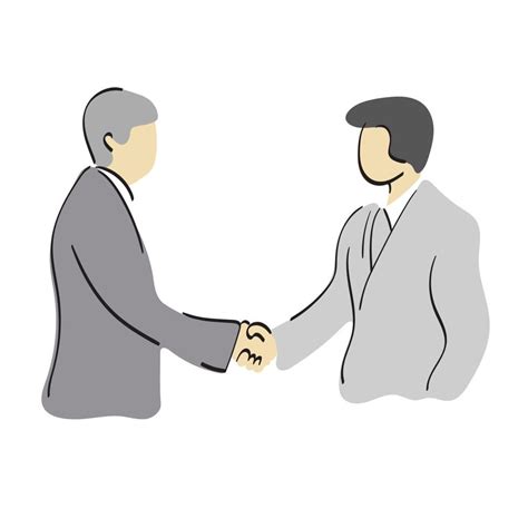 Business people shaking hands illustration vector hand drawn isolated ...