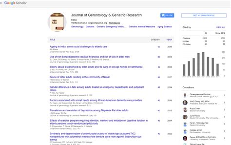 Journal of Gerontology and Geriatric Research- Open Access Journals