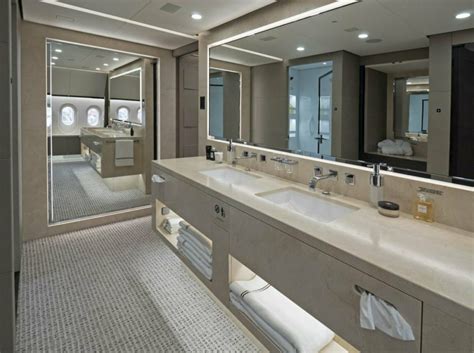 Inside private jet bathroom