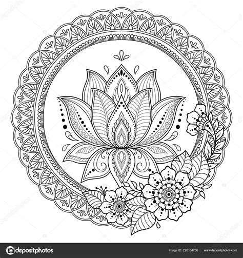 Flor De Lotus Para Colorir