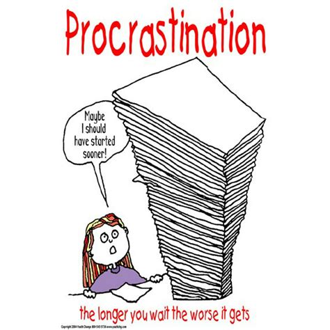 Youth Change Poster #39 Procrastination Cartoon Classroom Poster Helps ...