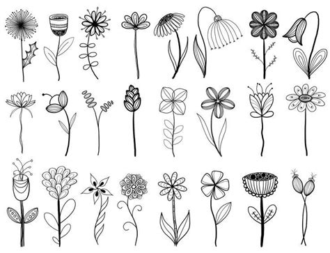 #tattoos zeichnen | Flower line drawings, Flower doodles, Flower drawing