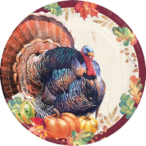 Thanksgiving Harvest Turkey 9-inch Plates: Party at Lewis Elegant Party ...