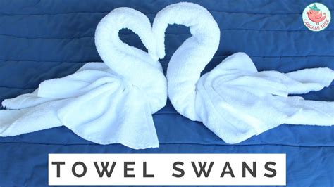 How to Fold A Towel Animal: Swan Towel Folding - 2 Birds & Heart in ...