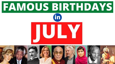 Famous July Birthdays