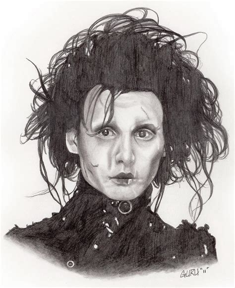 Edward Scissorhands Drawing by Lantz Fisk - Pixels