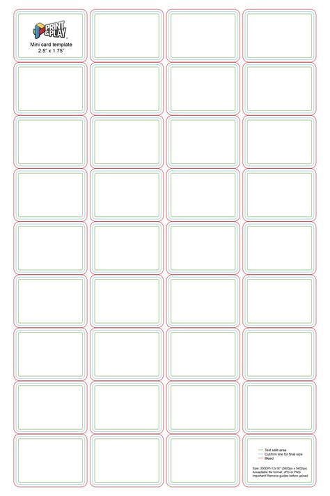 Template For Playing Cards Printable – Mightyprintingdeals.com