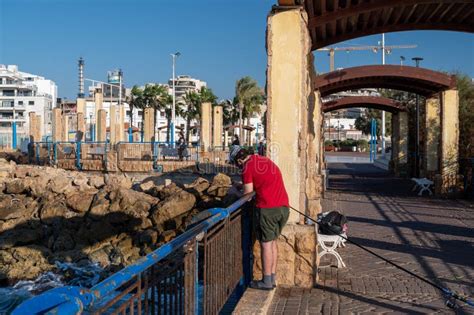 Nahariya, Israel - November 5, 2021: Nahariya`s Promenade and Galei ...