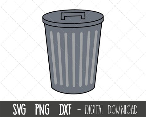 Trash Can Svg, Trash Can Clipart, Garbage Can Png, Bin Svg, Rubbish Bin ...