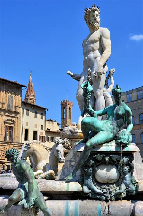 Fountain of Neptune at Piazza Della Signoria in Florence, Italy ...