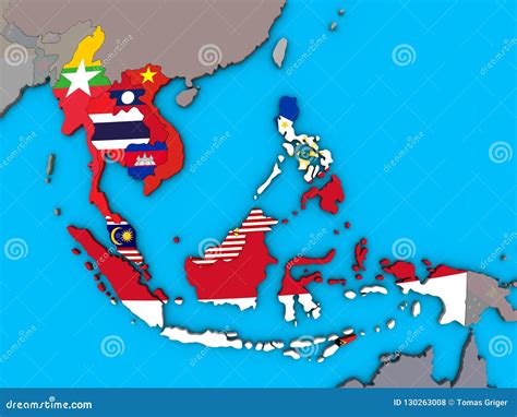 South East Asia Map Flags