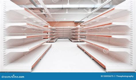 Empty supermarket aisle stock image. Image of customer - 55055675