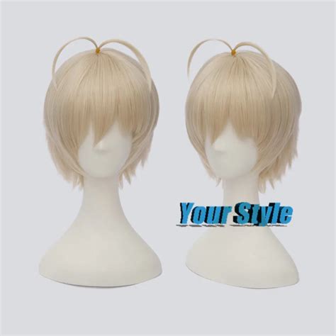 2016 New Blonde Wig Yellow Synthetic Short Cosplay Wigs Anime Hair Wig ...