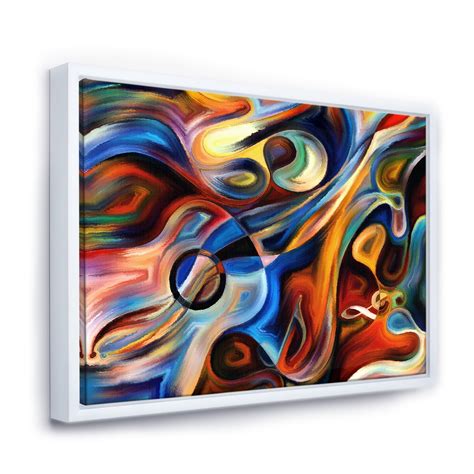 Designart ' Abstract Music and Rhythm ' Abstract Framed Canvas Art ...