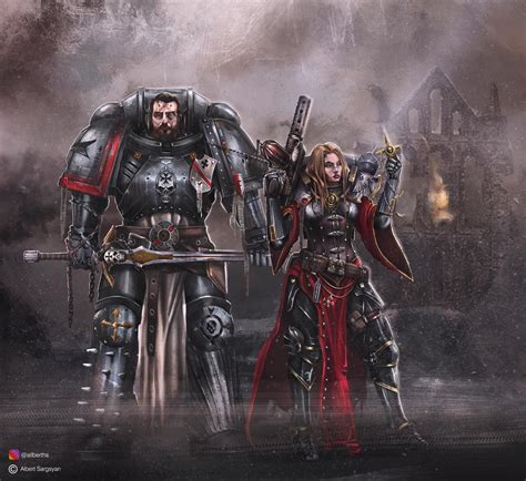 Black Templar and sister of battle by AboSargsyan on DeviantArt