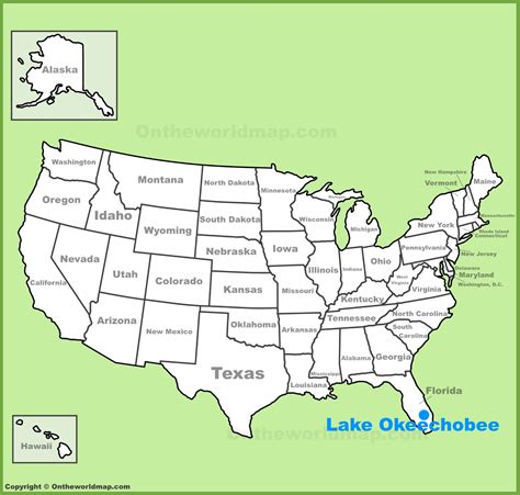 Lake Okeechobee location on the U.S. Map - Ontheworldmap.com