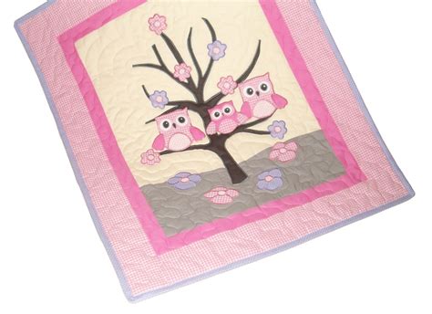 Owl Quilt Owl Blanket Organic Nursery Bedding Personalized - Etsy