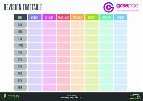 Revision Schedule Template | Classles Democracy