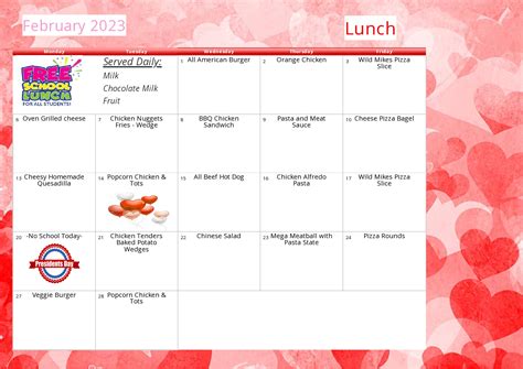 Breakfast and Lunch Menus – Yerba Buena Elementary School PFA