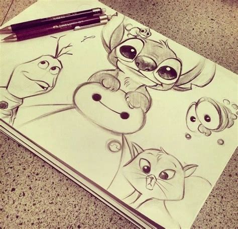 Pencil Drawing Ideas Cartoon Characters - Perangkat Sekolah