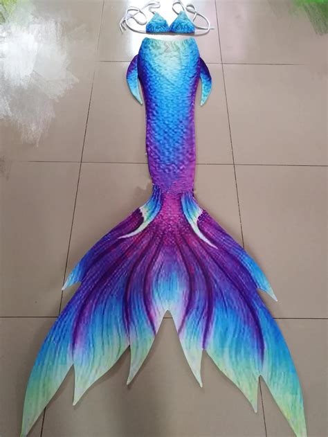 New Girls Women Mermaid Tail With Monofin Swimmable Photos Props Summer ...