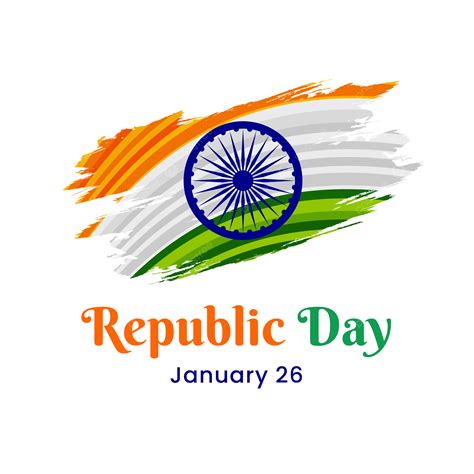 Republic Day India 26th January Indian Flag Ashok Chakra Vector ...