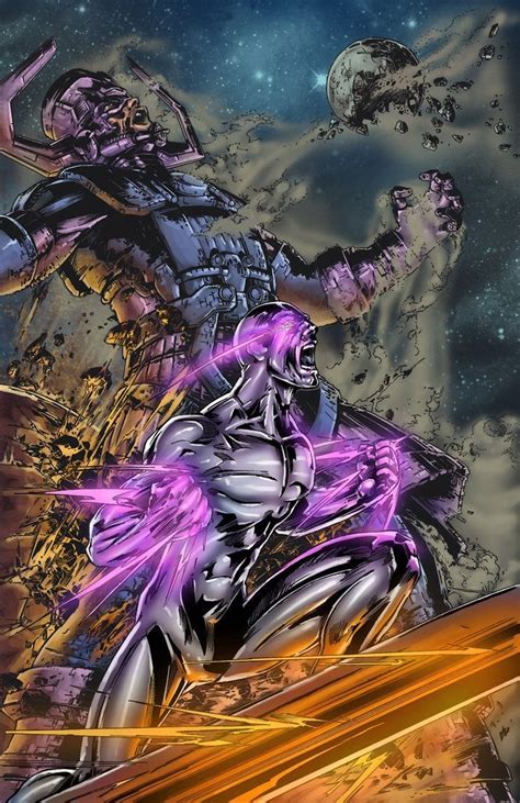 Galactus & Silver Surfer | Silver surfer comic, Marvel comics art ...