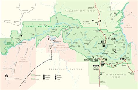 Grand Canyon Hiking Trails Map - ToursMaps.com