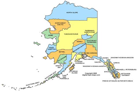 Alaska Map of Boroughs • FamilySearch