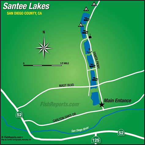 Santee Lakes - Fish Reports & Map