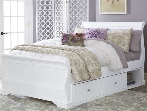 Walnut Street White Riley Full Sleigh Bed with Storage from NE Kids ...