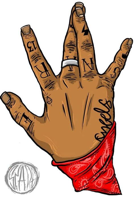 Hip Hop Art: Hand with Tattoos and Peace in Arabic