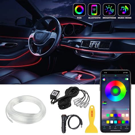 Car LED Strip Lights, LEDCARE Multicolor RGB Car Interior Lights, 16 ...