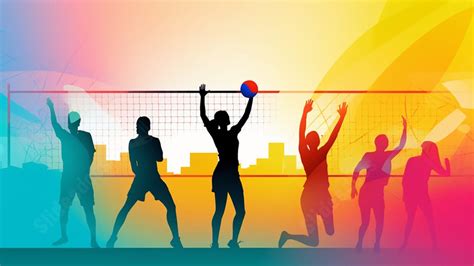 Volleyball Game Sport Flat Illustration Powerpoint Background For Free ...