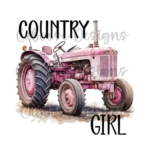 Country Girl Tractor Digital Design Png Jpeg - Etsy