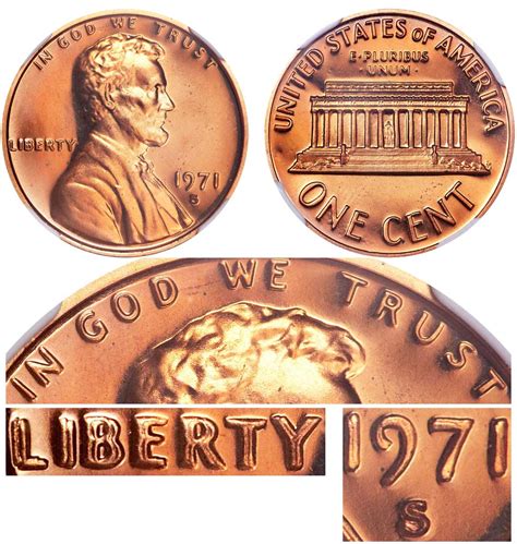 1971 S Lincoln Memorial Cent Doubled Die Obverse Copper Alloy Penny ...