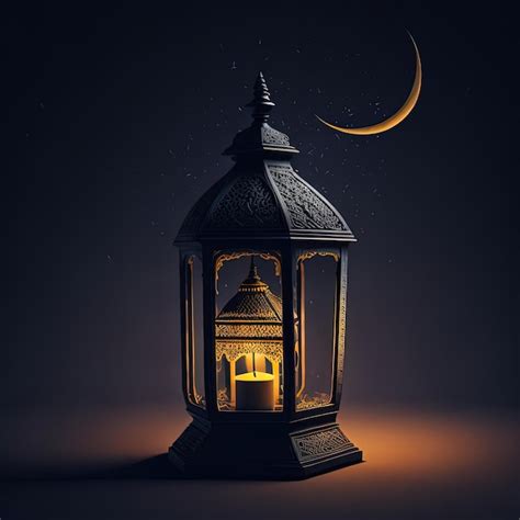 Premium AI Image | A lantern with the moon in the background